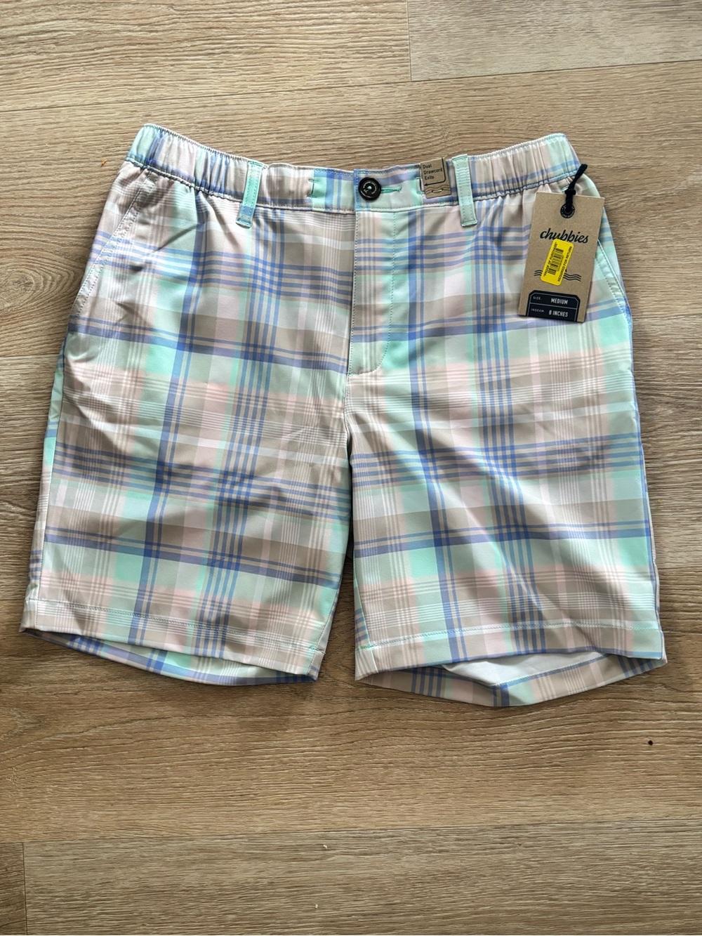 chubbies Pastel Plaid Men's Shorts - Mint, gray, Blue, Cream